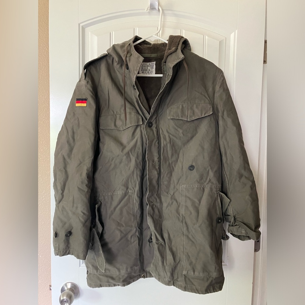Vintage A. Schwarz Sulzbach Green West Germany Military Parka Coat VTG